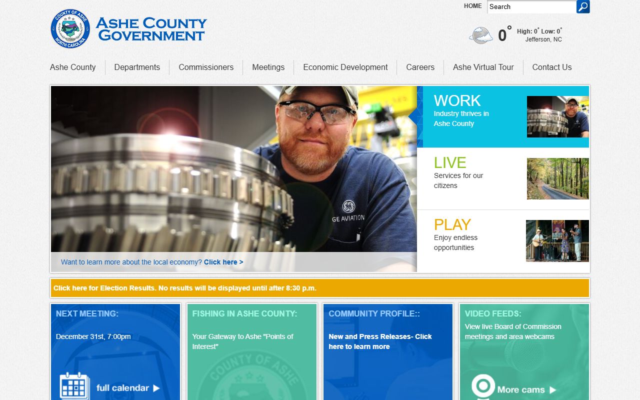 Ashe County government website for county services and unclaimed money resources