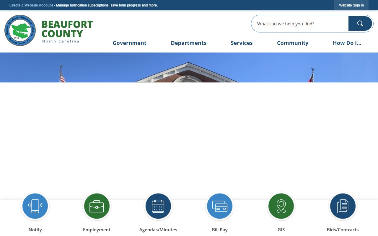 Beaufort County government website for services and unclaimed money information
