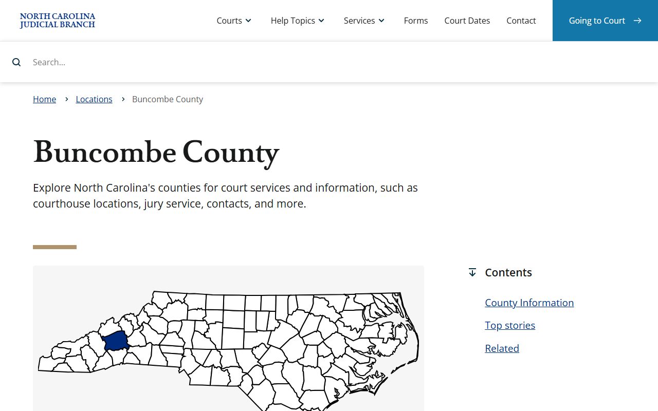 Buncombe County Clerk of Superior Court website for unclaimed money and surplus funds