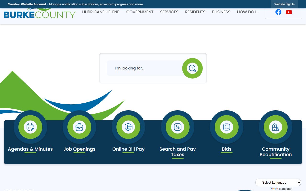 Burke County government website for public records and unclaimed money information