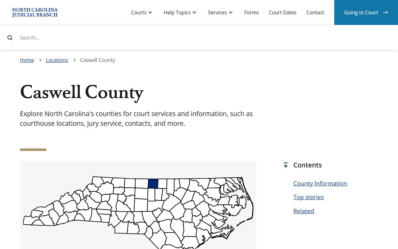 Caswell County Clerk of Superior Court website for unclaimed money and surplus funds