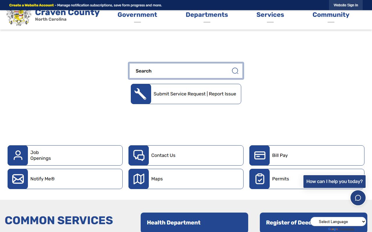 Craven County government website for property records and unclaimed money research