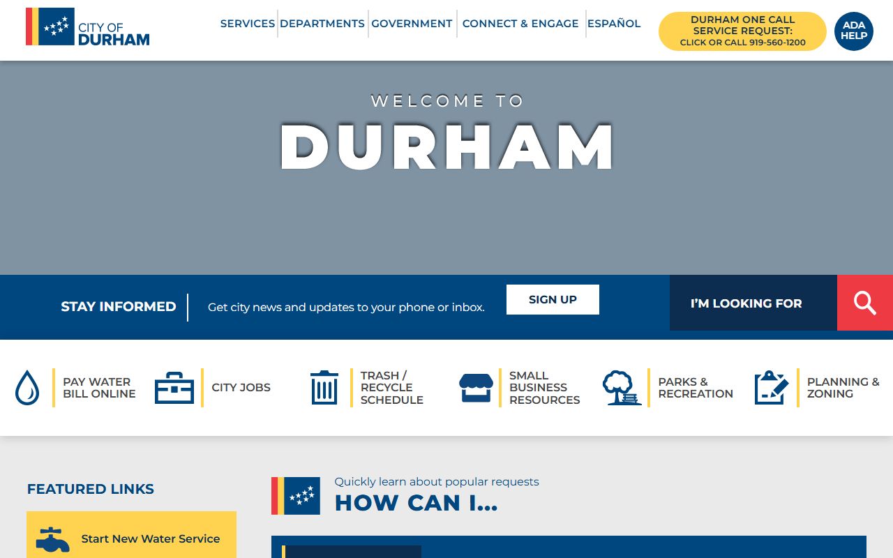 City of Durham website for Durham County unclaimed money resources
