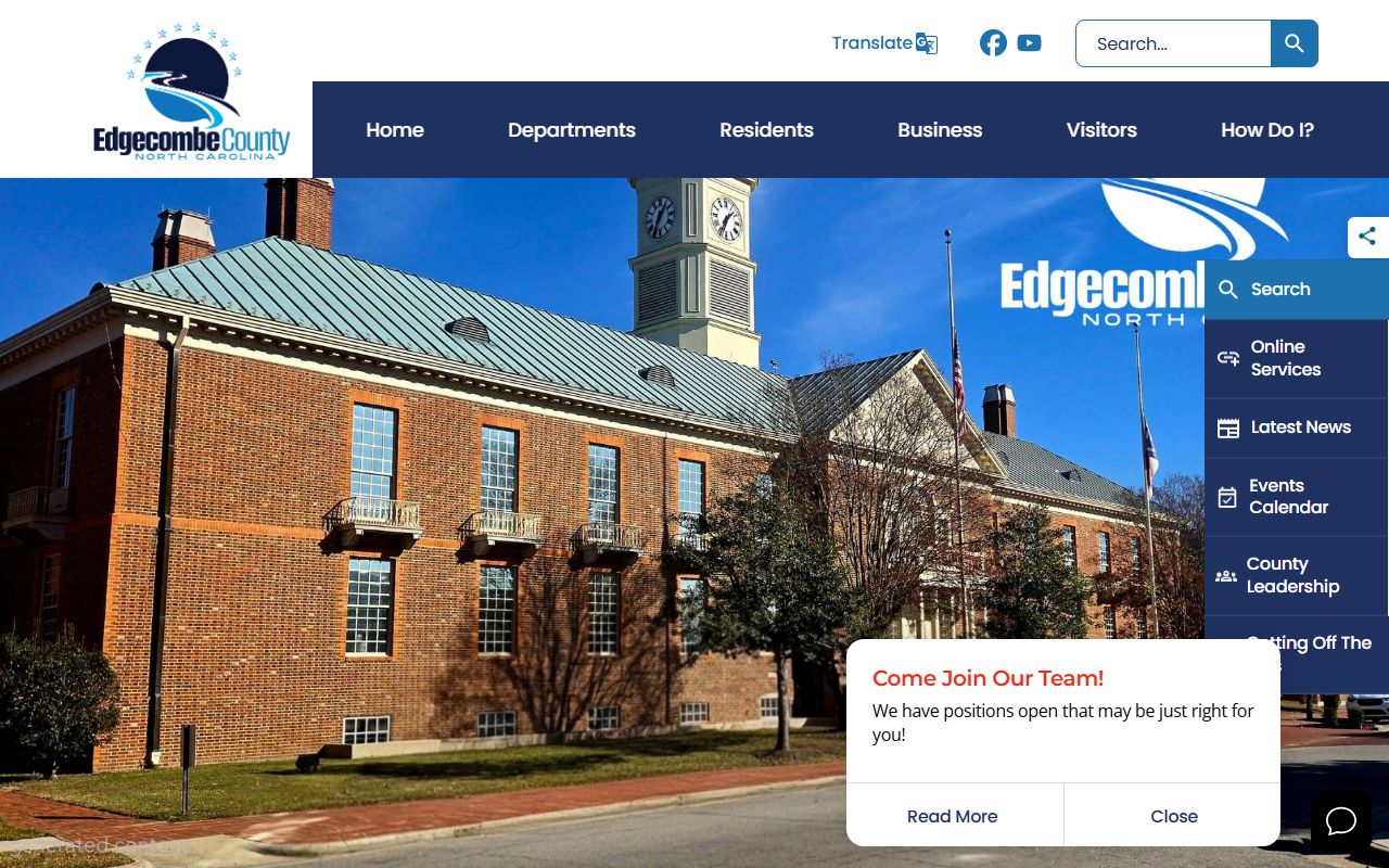 Edgecombe County government website for public records and unclaimed money resources