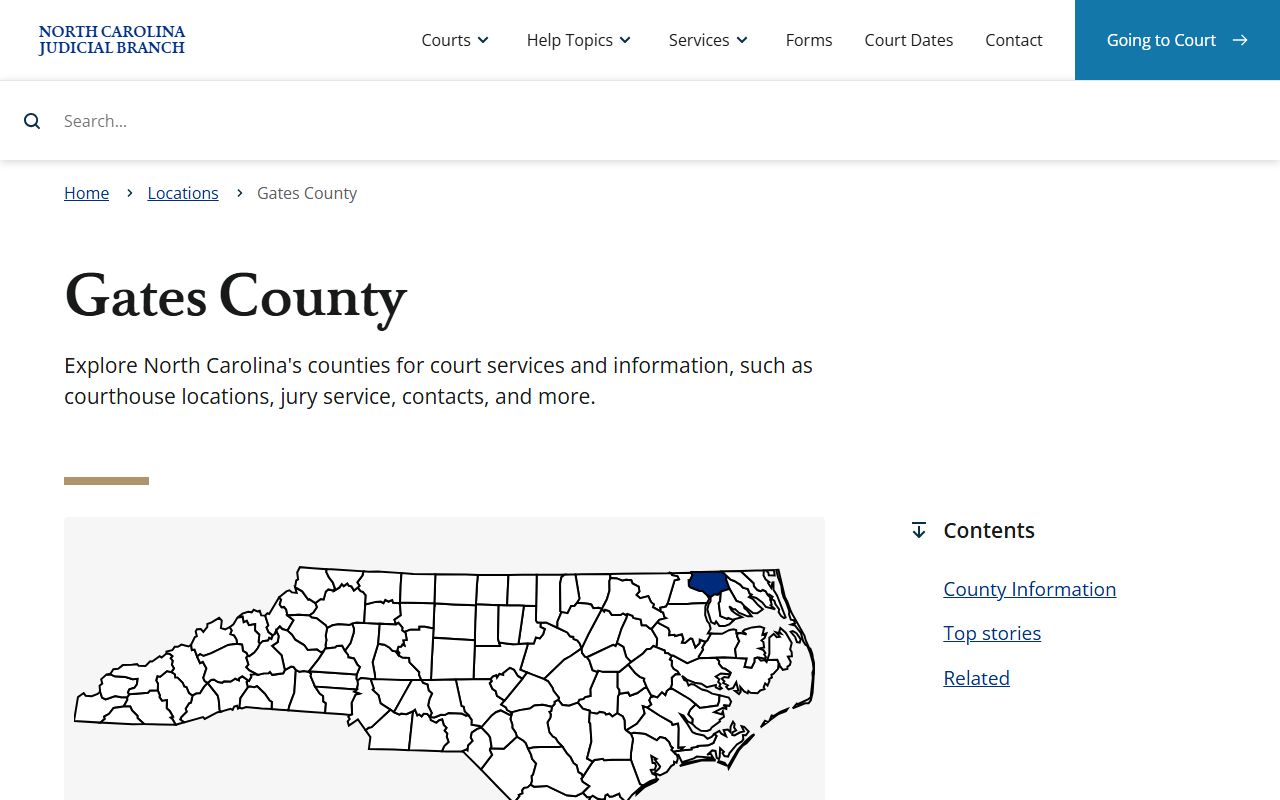 Gates County Clerk of Superior Court website for unclaimed money and surplus funds