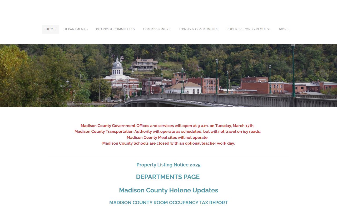 Madison County government website for public records and unclaimed money resources