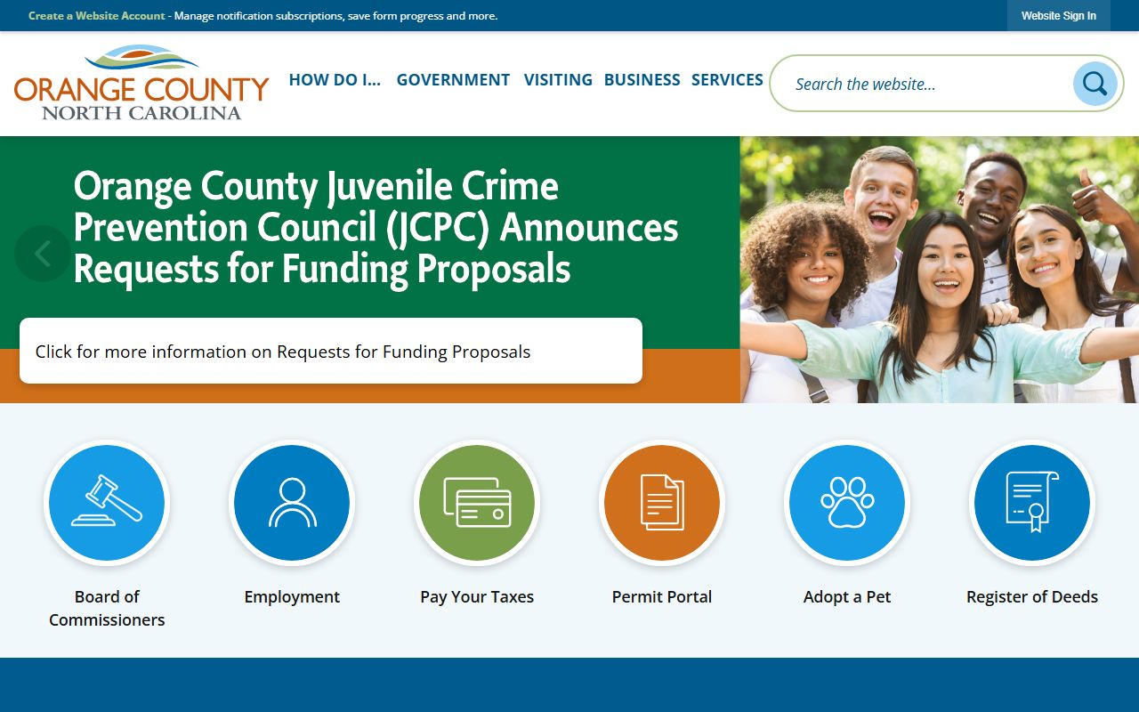 Orange County government website for property records and unclaimed money research