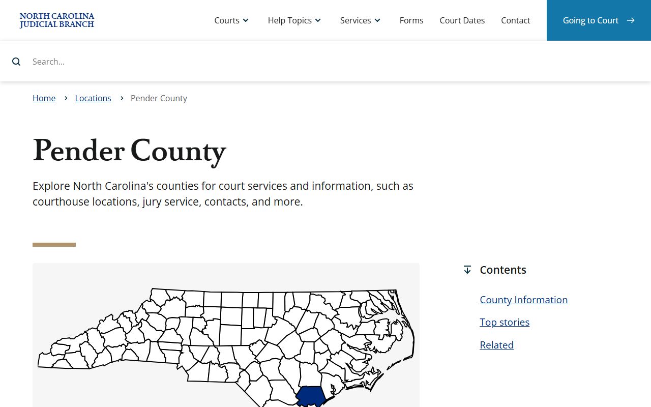 Pender County Clerk of Superior Court website for surplus funds and unclaimed money