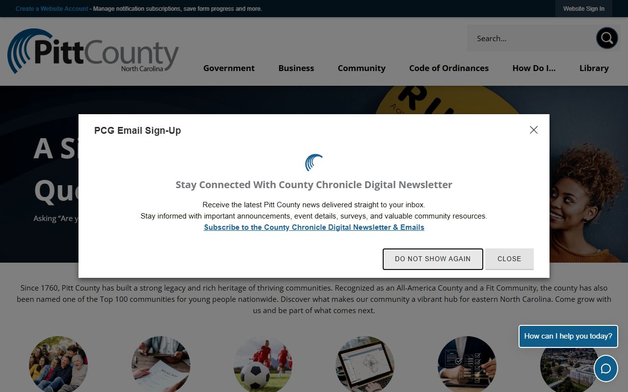 Pitt County government website for property records and unclaimed money research