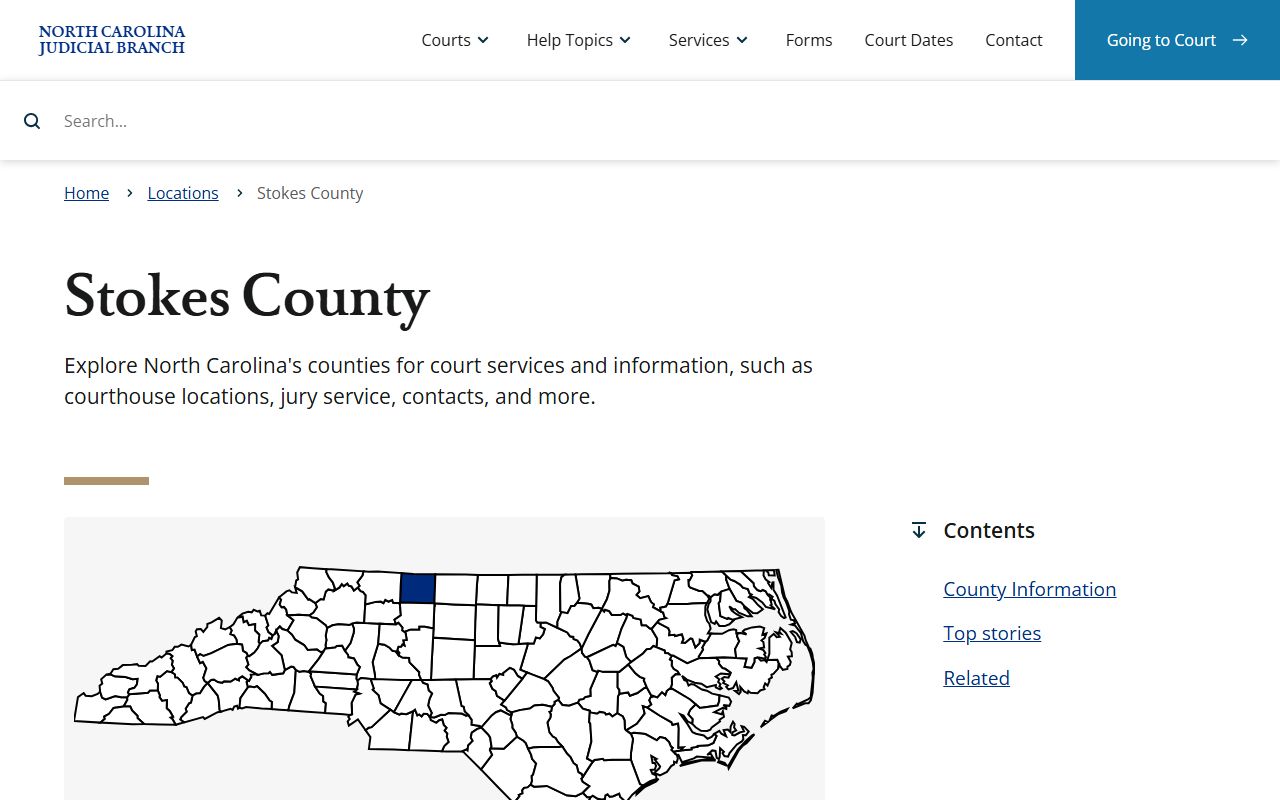 Stokes County Clerk of Superior Court website for surplus funds and unclaimed money