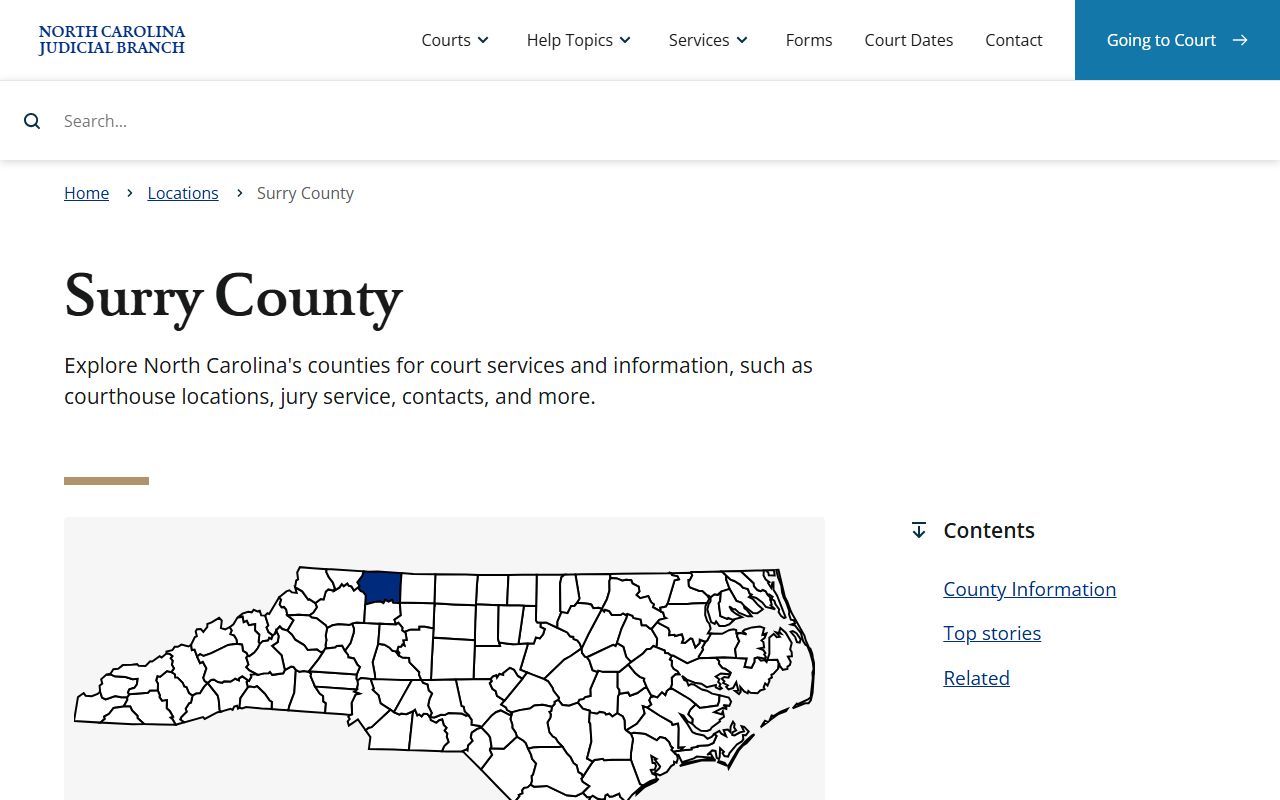 Surry County Clerk of Superior Court website for surplus funds and unclaimed money