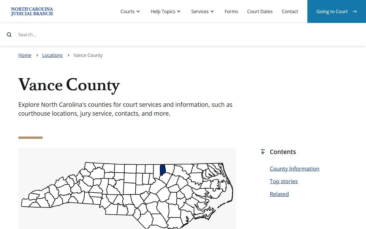 Vance County Clerk of Superior Court website for unclaimed money and surplus funds