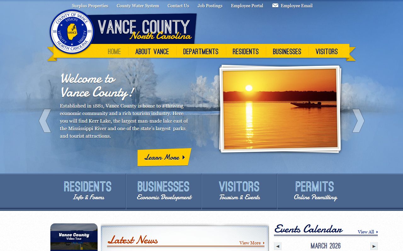 Vance County government website for public records and unclaimed money searches