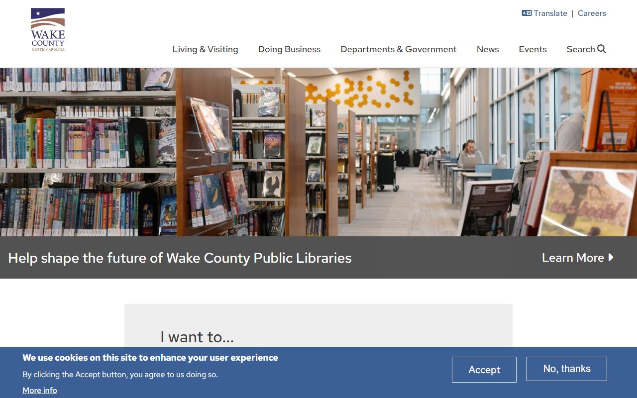 Wake County government website for public records and unclaimed money information