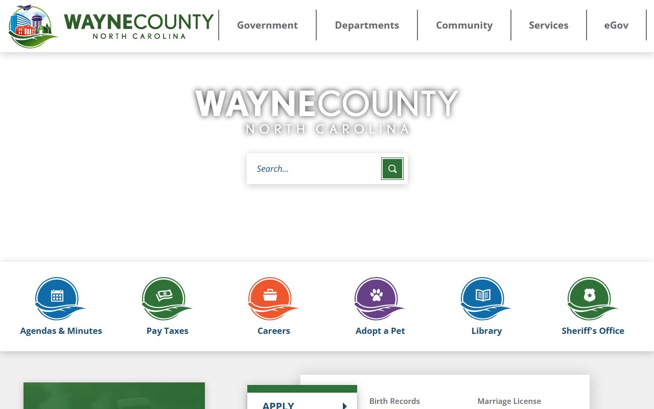 Wayne County government website for public records and unclaimed money information