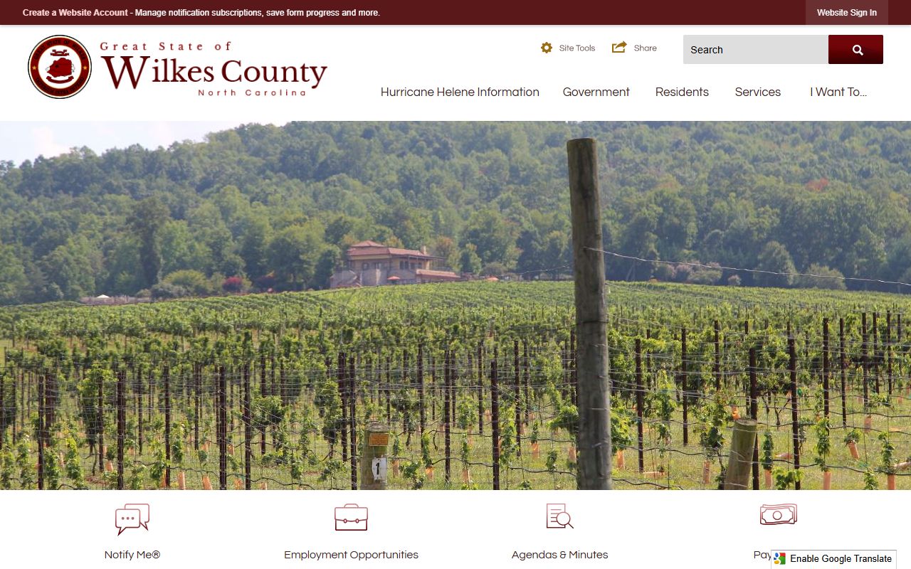 Wilkes County government website for public records and unclaimed money searches