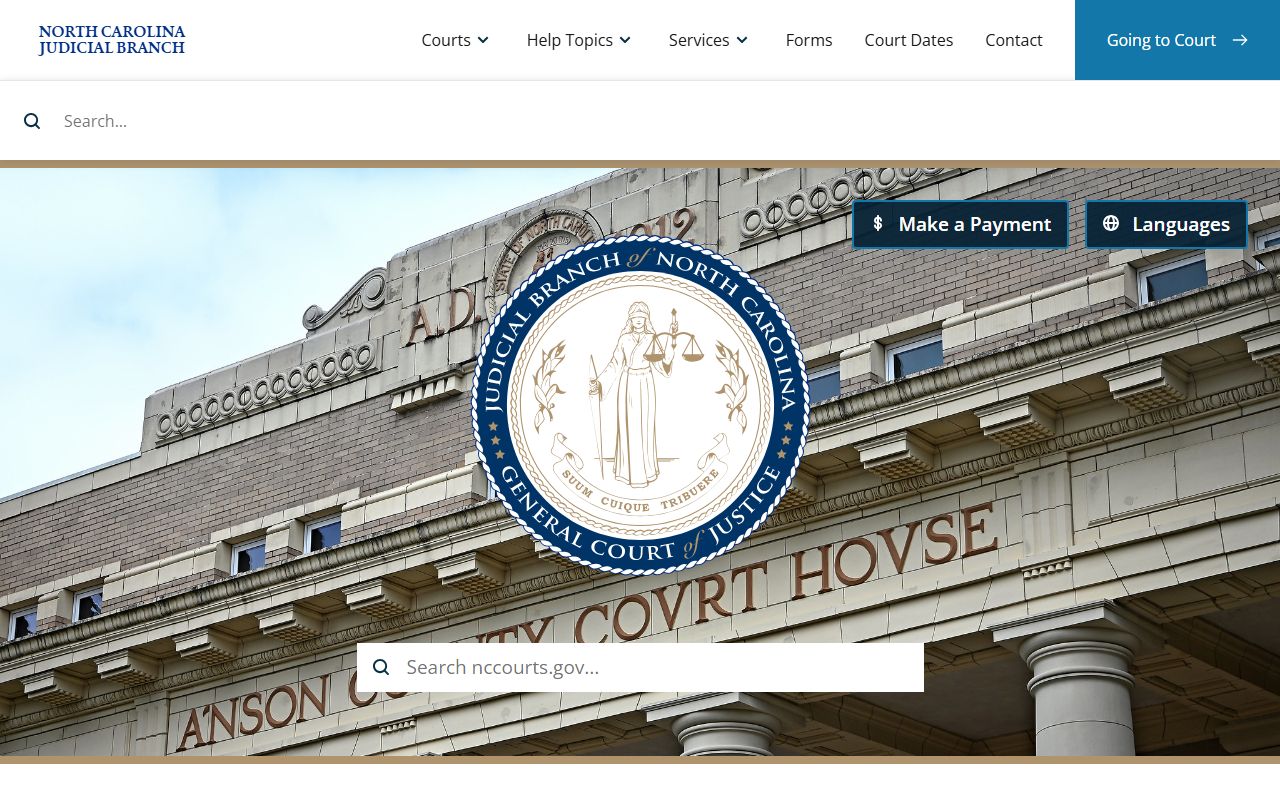 NC Judicial Branch website for North Carolina unclaimed money from court surplus